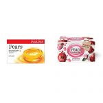 Pears Pure And Gentle Soap Bar, 125g (Pack Of 3) & Natural Pomegranate Brightening Bathing Soap Bar, 125 G (Pack Of 3) For Rs. 414 @ 57% off